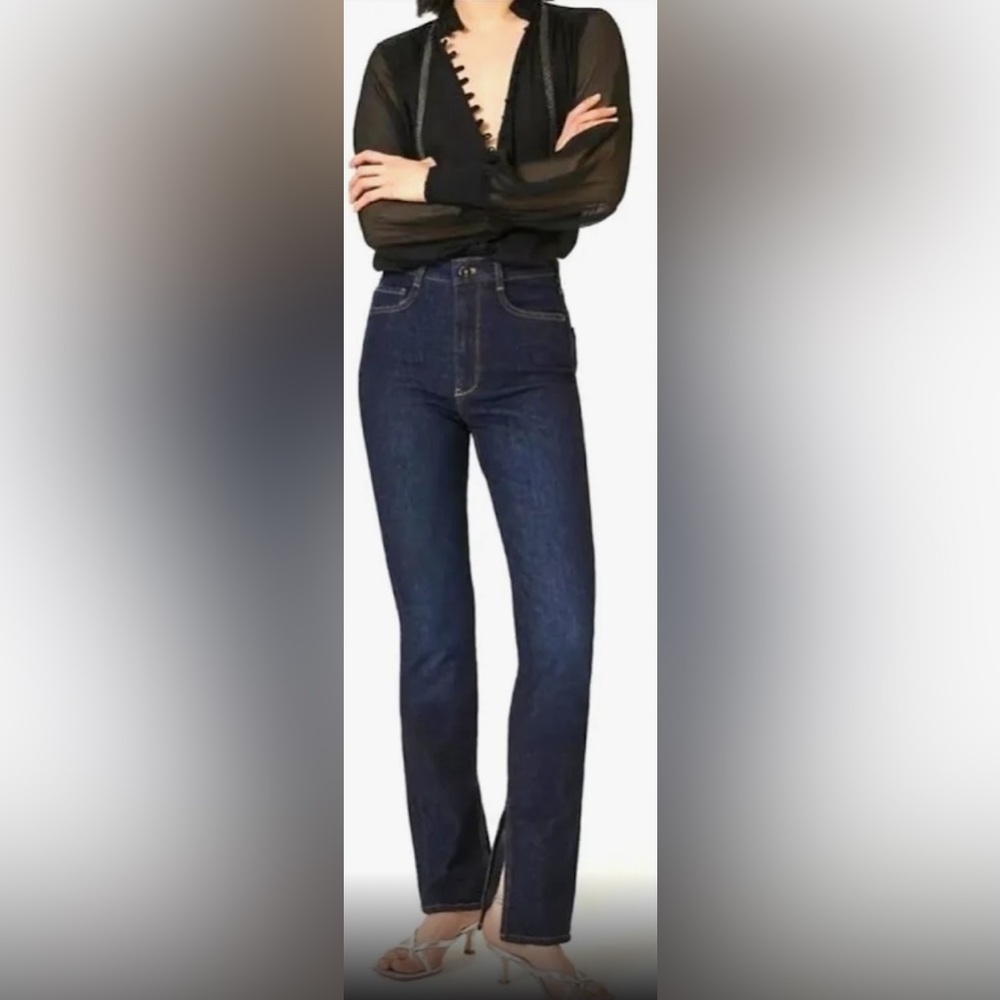 Anthropologie Pilcro Dark Wash Flare Denim Jeans with Slits